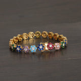Colorful CZ Tennis Bracelet for Women Men BB223