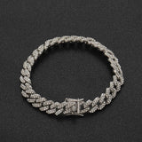 9MM Double Line Crystal Bracelet Men And Women Allloy Cuban Bracelet