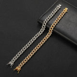 9MM Double Line Crystal Bracelet Men And Women Allloy Cuban Bracelet