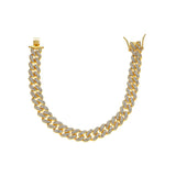 9MM Double Line Crystal Bracelet Men And Women Allloy Cuban Bracelet