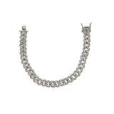 9MM Double Line Crystal Bracelet Men And Women Allloy Cuban Bracelet