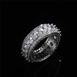 Plated Cubic Zirconia Round Cut Eternity Ring for Women Wedding Band