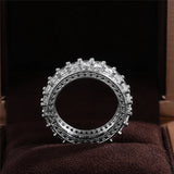 Plated Cubic Zirconia Round Cut Eternity Ring for Women Wedding Band