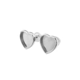 Heart Bezel Stud Earrings 925 Silver DIY Supplies