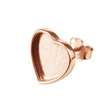 Heart Bezel Stud Earrings 925 Silver DIY Supplies