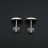 Heart Bezel Stud Earrings 925 Silver DIY Supplies
