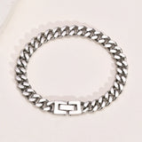 9MM Wide Cuban Chain Bracelet for Men, Waterproof Stainless Steel Wristband
