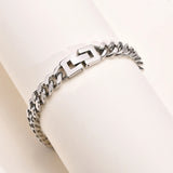 9MM Wide Cuban Chain Bracelet for Men, Waterproof Stainless Steel Wristband
