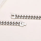 9MM Wide Cuban Chain Bracelet for Men, Waterproof Stainless Steel Wristband