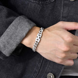 9MM Wide Cuban Chain Bracelet for Men, Waterproof Stainless Steel Wristband