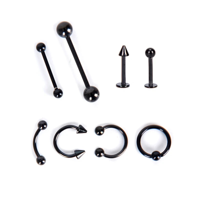 9PCS/10PCS Stainless Steel Body Piercing Jewelry Set