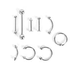 9PCS/10PCS Stainless Steel Body Piercing Jewelry Set