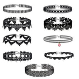 9PCS Random Style Choker Necklace Set Adjustable Gothic Lace Choker