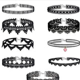 9PCS Random Style Choker Necklace Set Adjustable Gothic Lace Choker