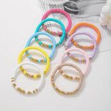 9PCS/Set Colorful Soft Pottery Slice Bracelet Bohemian Style