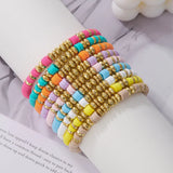 9PCS/Set Colorful Soft Pottery Slice Bracelet Bohemian Style