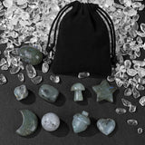 9PCS Rose Quartz Labradorite Crystal Set Home Decor Craft Stones