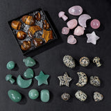9PCS Rose Quartz Labradorite Crystal Set Home Decor Craft Stones
