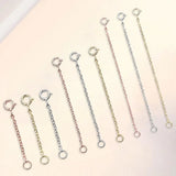 9Pcs 925 Sterling Silver Chain Extension Kit for DIY Jewelry Making