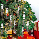 9Pcs Xmas Wooden Farmhouse Bead Garland Ornaments