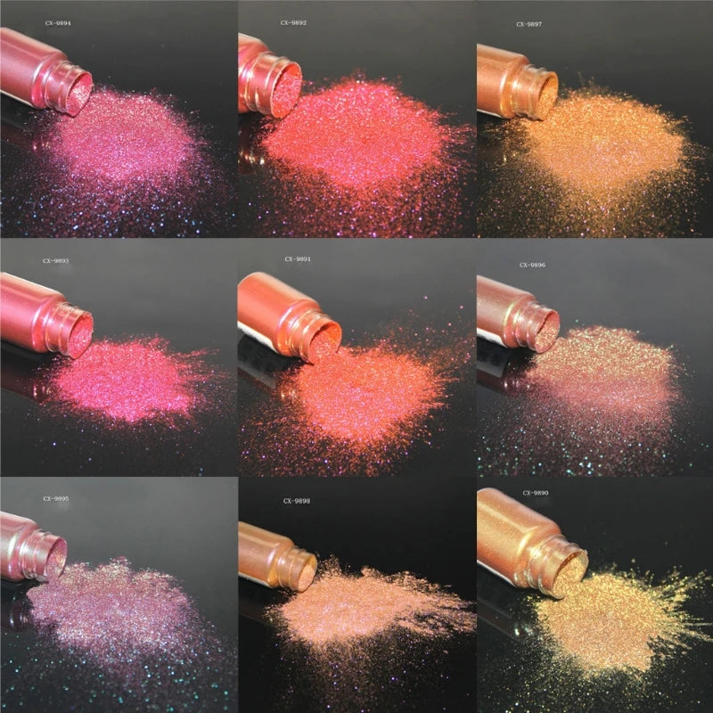 9Pcs Chameleons Pigment Pearlescent Epoxy Resin Glitter
