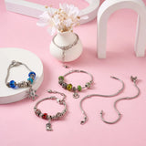 9Pcs European Style Snake Chain Charm Bracelets for Jewelry Making