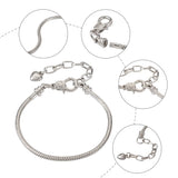 9Pcs European Style Snake Chain Charm Bracelets for Jewelry Making