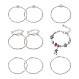 9Pcs European Style Snake Chain Charm Bracelets for Jewelry Making