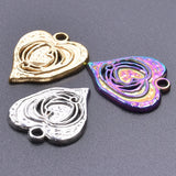 9Pcs Hammered Hollow Heart Charms Pendant for DIY Earrings Necklaces