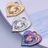 9Pcs Hammered Hollow Heart Charms Pendant for DIY Earrings Necklaces