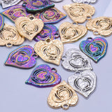 9Pcs Hammered Hollow Heart Charms Pendant for DIY Earrings Necklaces
