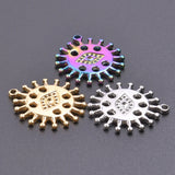9Pcs Evil Eye Sea Animal Shell Charms Stainless Steel Pendant For Jewelry Making