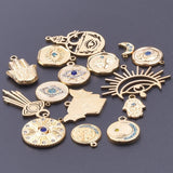 Stainless Steel Triple Crescent Moon Star Charms Pendant
