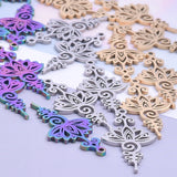 Stainless Steel Triple Crescent Moon Star Charms Pendant
