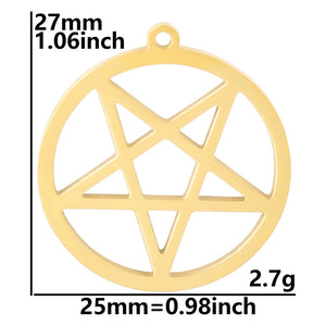 9Pcs Stainless Steel Pentagram Charms Pendant for Jewelry Making