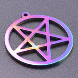 9Pcs Stainless Steel Pentagram Charms Pendant for Jewelry Making