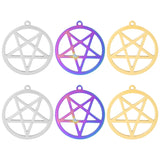 9Pcs Stainless Steel Pentagram Charms Pendant for Jewelry Making