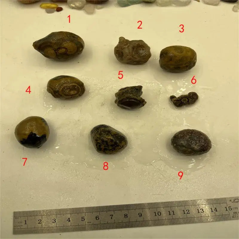 9Pcs Natural Crystal Stone Agate Eye Stone Decoration Set