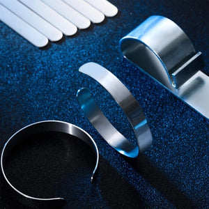 9Pcs Aluminum Bracelet Blanks Bangle Bracelet Kit for Stamping DIY Bracelet