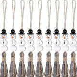 9Pcs Snowman Bead Garland Christmas Tree Ornaments Xmas Wooden Farmhouse Bead