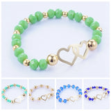Colorful Bracelet for Women Girls Moon Heart Bead Stainless Steel Bracelets