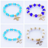 Colorful Bracelet for Women Girls Moon Heart Bead Stainless Steel Bracelets