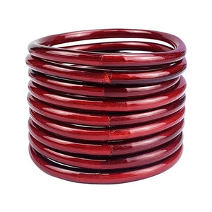 9Pcs/set Jelly Bangles Bracelets Set for Women Silicone Charm Boho Bracelet