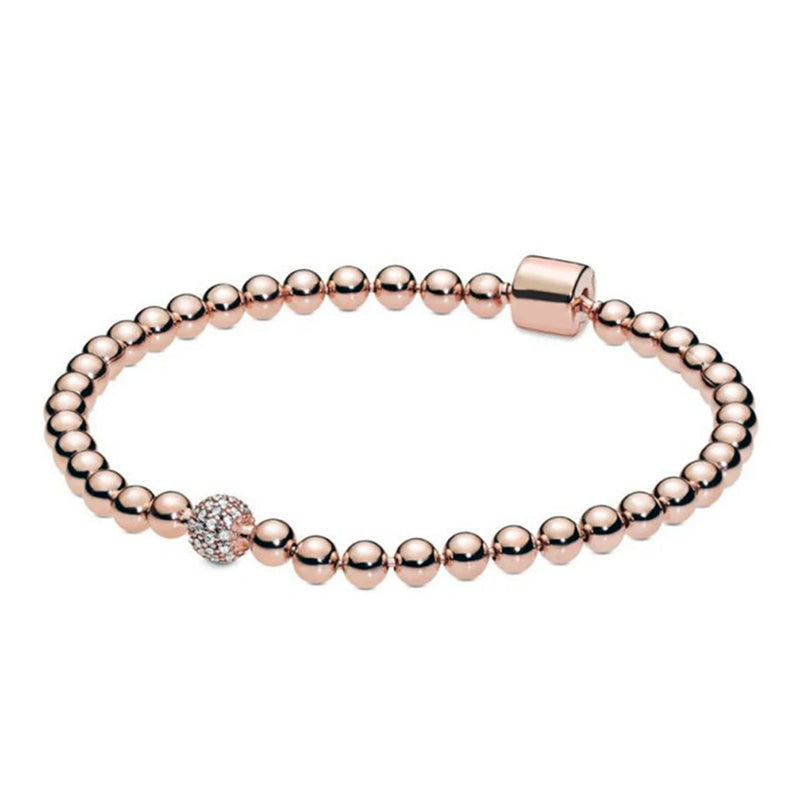 Classic Bead Diamond Bracelet S925 Logo for Girls' Holiday Birthday