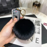 9cm Fluffy Fox Fur Ball PomPom Keychain Bag Charm F314