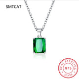 9ct Created Red Ruby 925 Sterling Silver Pendant Necklace for women