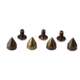 9mm 100Pcs Brown Cone Screwback Metal Studs Leathercraft Rivet