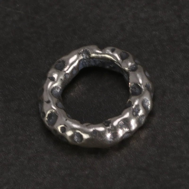 925 Sterling Silver Meteorite Crater Running Ring Pendant Beads