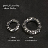 925 Sterling Silver Meteorite Crater Running Ring Pendant Beads