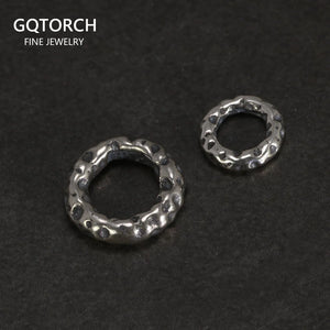 925 Sterling Silver Meteorite Crater Running Ring Pendant Beads